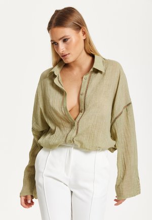 RELAXED FIT - Button-down blouse - green