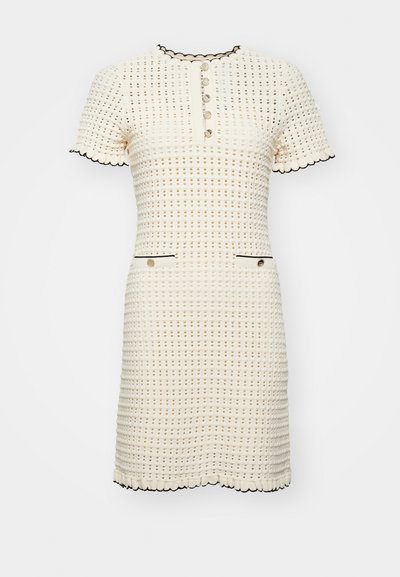 sandro ROBE ENCOLURE TUNISIEN - Abito in maglia - vanille