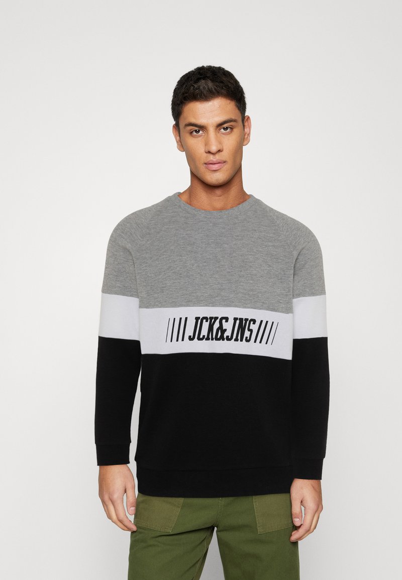 Jack & Jones JJMATEO CREW NECK Sweatshirt light grey melange/black