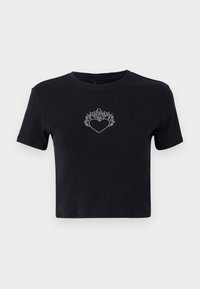 ONLKIRA BLING O NECK SHORT - Triko s potiskem - black