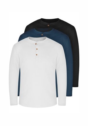 3 PACK - Langarmshirt - marine/schwarz/weiß