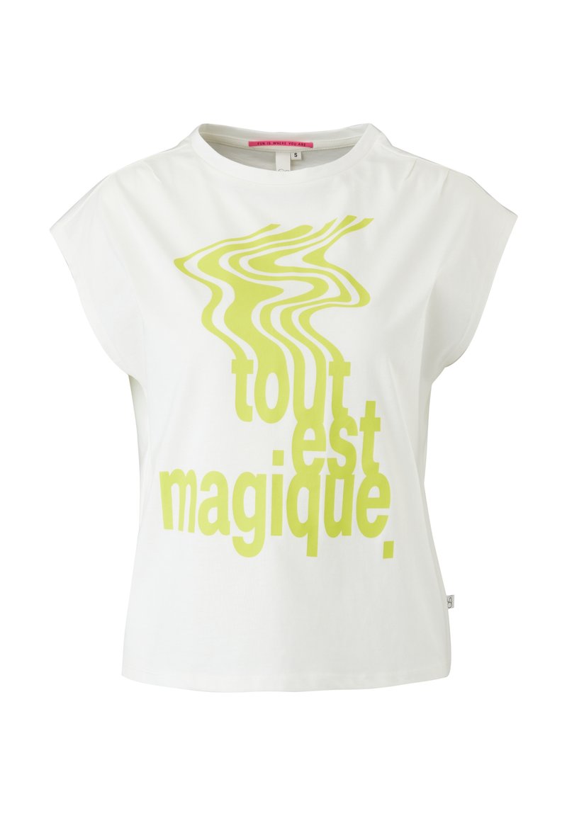 QS INSCRIPTION IMPRIMÉE - T-shirt imprimé - ecru