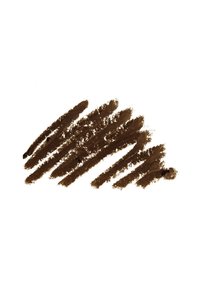 Brauner Make-up-Streifen mit matter Textur, in unregelmäßigen, diagonalen Strichen auf einem weißen Hintergrund aufgetragen.