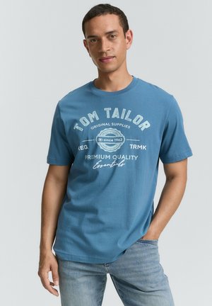 TOM TAILOR LOGO TEE - T-shirt con stampa - real teal blue