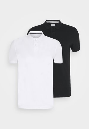 Pier One 2 PACK - Polo marškinėliai - white/black