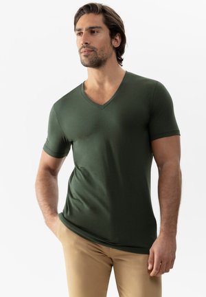 Tezenis STRETCH V NECK - T-Shirt basic - dunkelgrau/dark grey ...