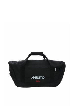 Sac polochon Musto 30L noir avec double poignées et compartiments zippés sur fond blanc.