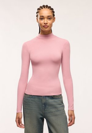 Terranova, T-SHIRT CON COLLO LUPETTO TINTA UNITA - Maglietta a manica lunga - rosa fard