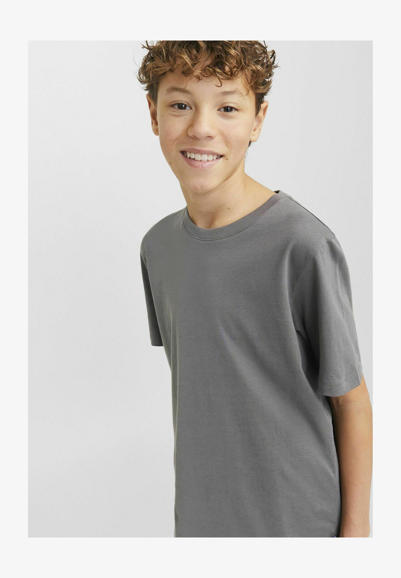 JACK&JONES JUNIOR T-Shirt Bambino Manica Corta Girocollo - JCOMOUNTAIN Logo Tee, Colore Cypress, 100% Cotone