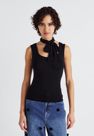 SOFT TOUCH SCARF TANK - Top - black