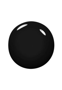 Sphère noire, brillante, avec une texture lisse et une surface réfléchissante, soulignant son design minimaliste et sa couleur uniforme.