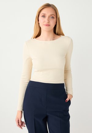 SLIM FIT BOAT NECK - T-shirt à manches longues - ecru