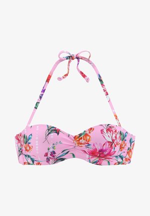 BANDEAU - Haut de bikini - rosa bedruckt