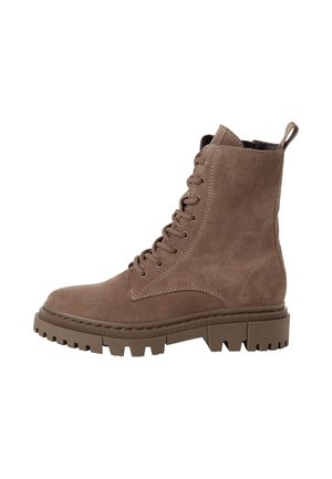 Tamaris, TAMARIS DAMEN STIEFELETTEN SCHUHE SCHNÜRBOOTS - Platform ankle boots - taupe
