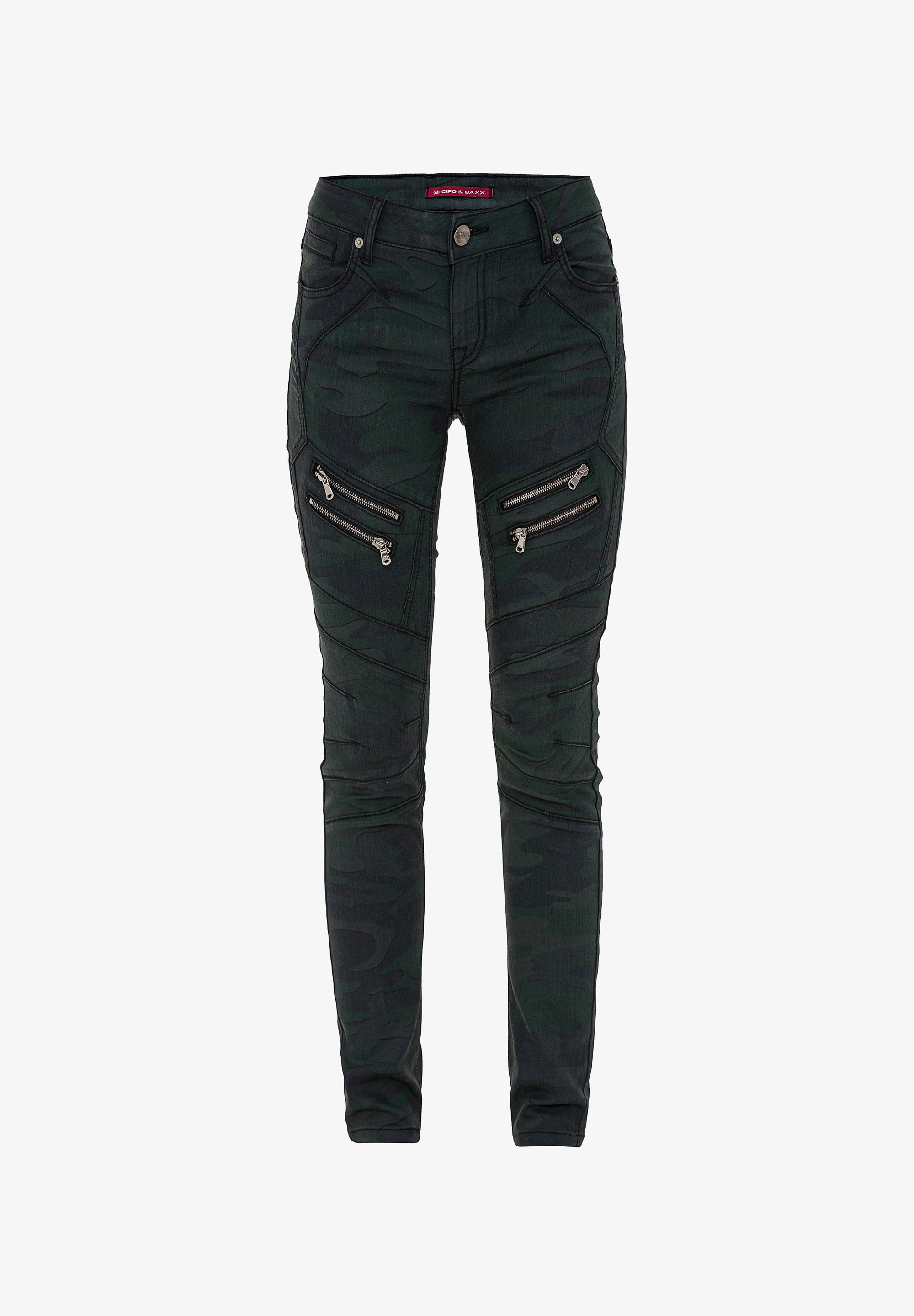Cipo & Baxx Dames jeans broek regular fit casual basic denim siernaden Cipo & Baxx Dames jeans broek regular fit casual basic denim siernaden