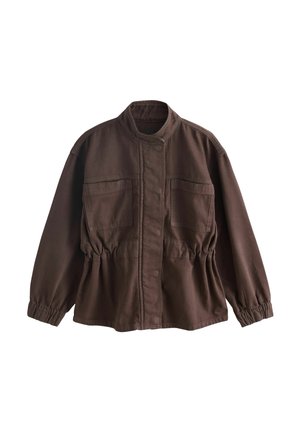 Next, REGULAR FIT - FUNNEL NECK ZIP THROUGH DRAWSTRING JACKET .. - Jachetă din denim - chocolate brown