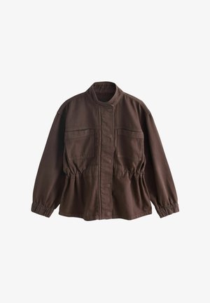 Next, REGULAR FIT - FUNNEL NECK ZIP THROUGH DRAWSTRING JACKET .. - Jachetă din denim - chocolate brown