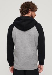 Superdry & Co ESSENTIAL BASEBALL - Sudadera con cremallera - dark grey fleck marl black