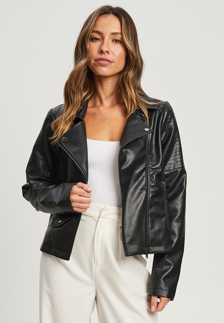 TUSSAH COURTNEY - Faux leather jacket - black - Zalando.ie