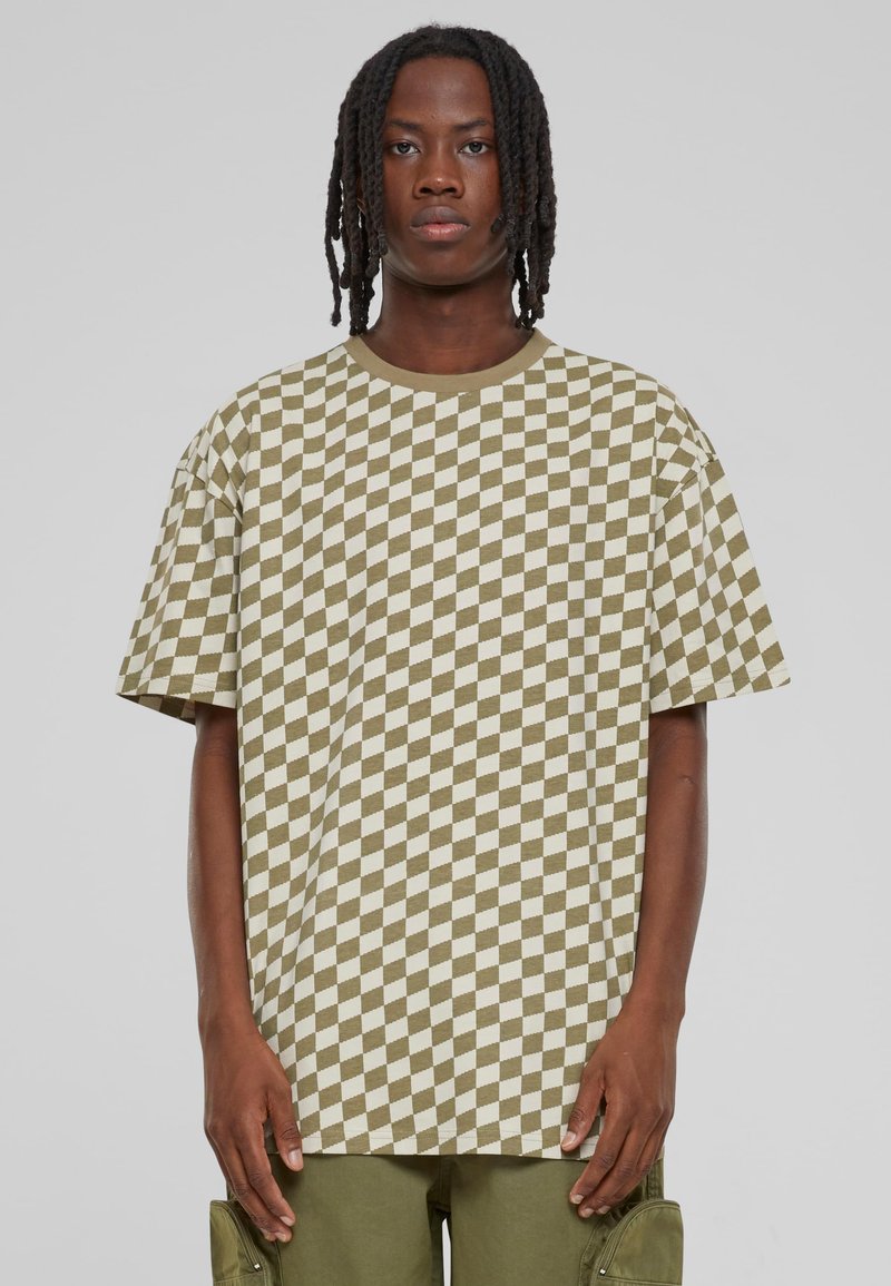 Urban Classics CHECK - T-shirt imprimé - khakicheck
