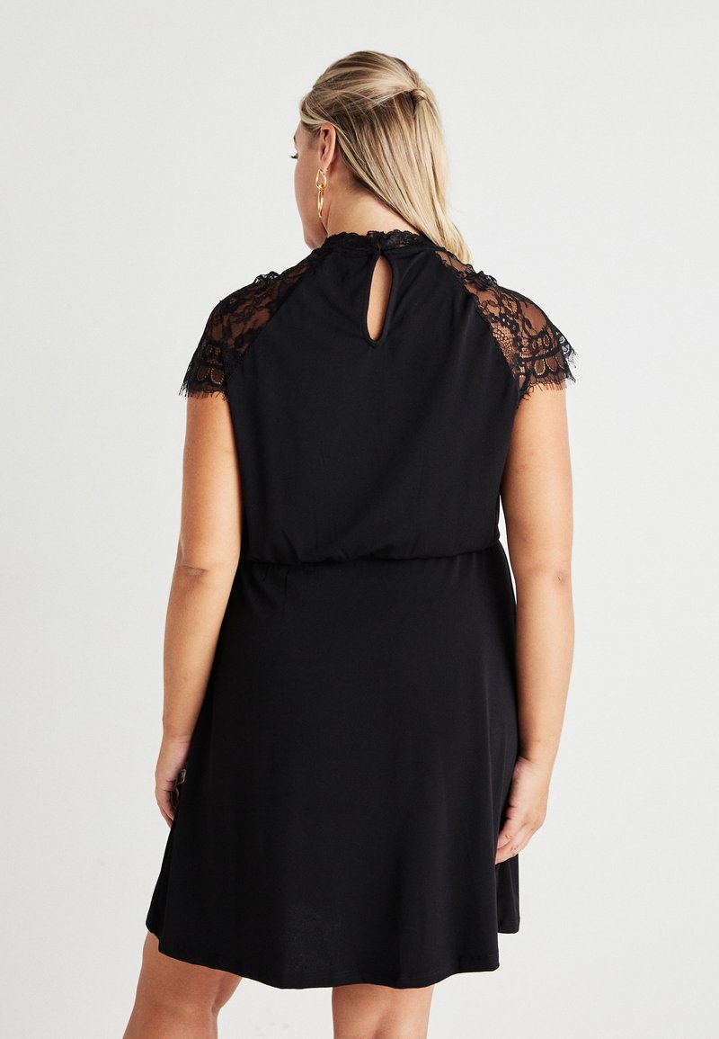 Vero Moda Curve VMCMILLA SHORT DRESS - Cocktail dress / Party dress - black  - Zalando.co.uk