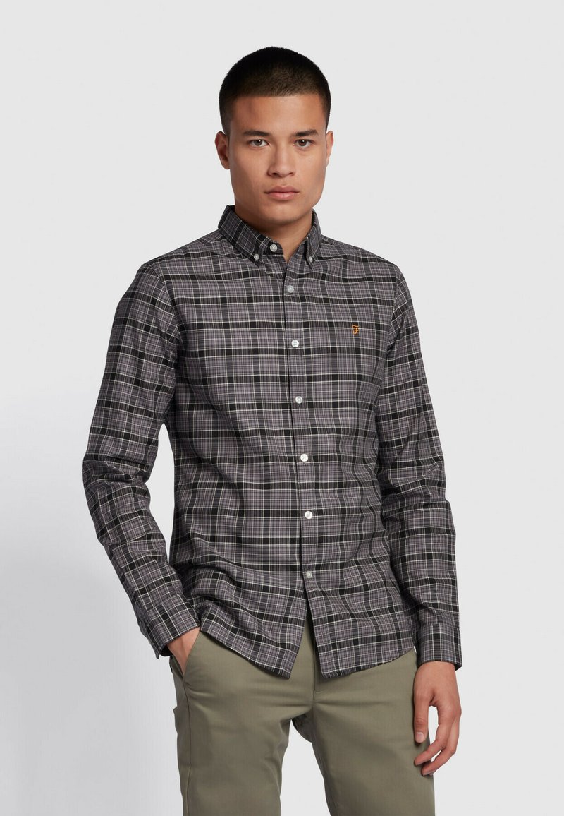 Farah FRASER SLIM FIT CHECK SHIRT - Shirt - charcoal