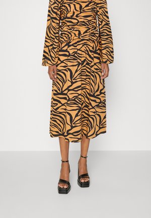 Pieces PCNADINE MIDI SKIRT  - Πλισέ φούστα - biscuit/zebra