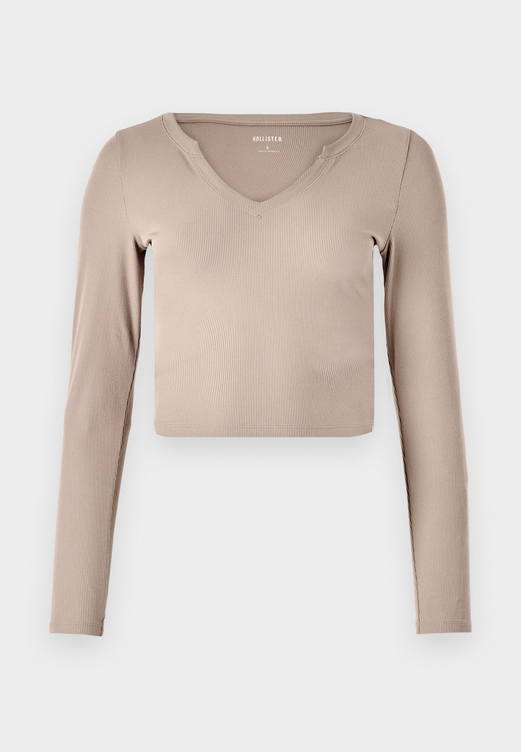 Hollister Co. Ribbbed Seamless Fabric Notch-Neck Top - Long