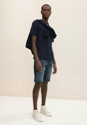 Denim shorts - dark stone blue grey denim