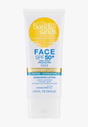 Bondi Sands Face SPF 50+ getinte hydraterende zonnebrandlotion, 75 ml, zeer hoge bescherming, geschikt voor droge en gevoelige huid.