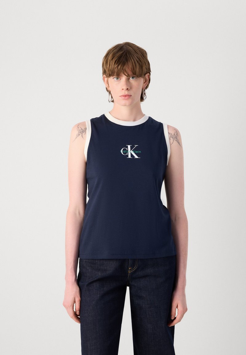 Calvin Klein Jeans LOGO MUSCLE - Top - dark sapphire
