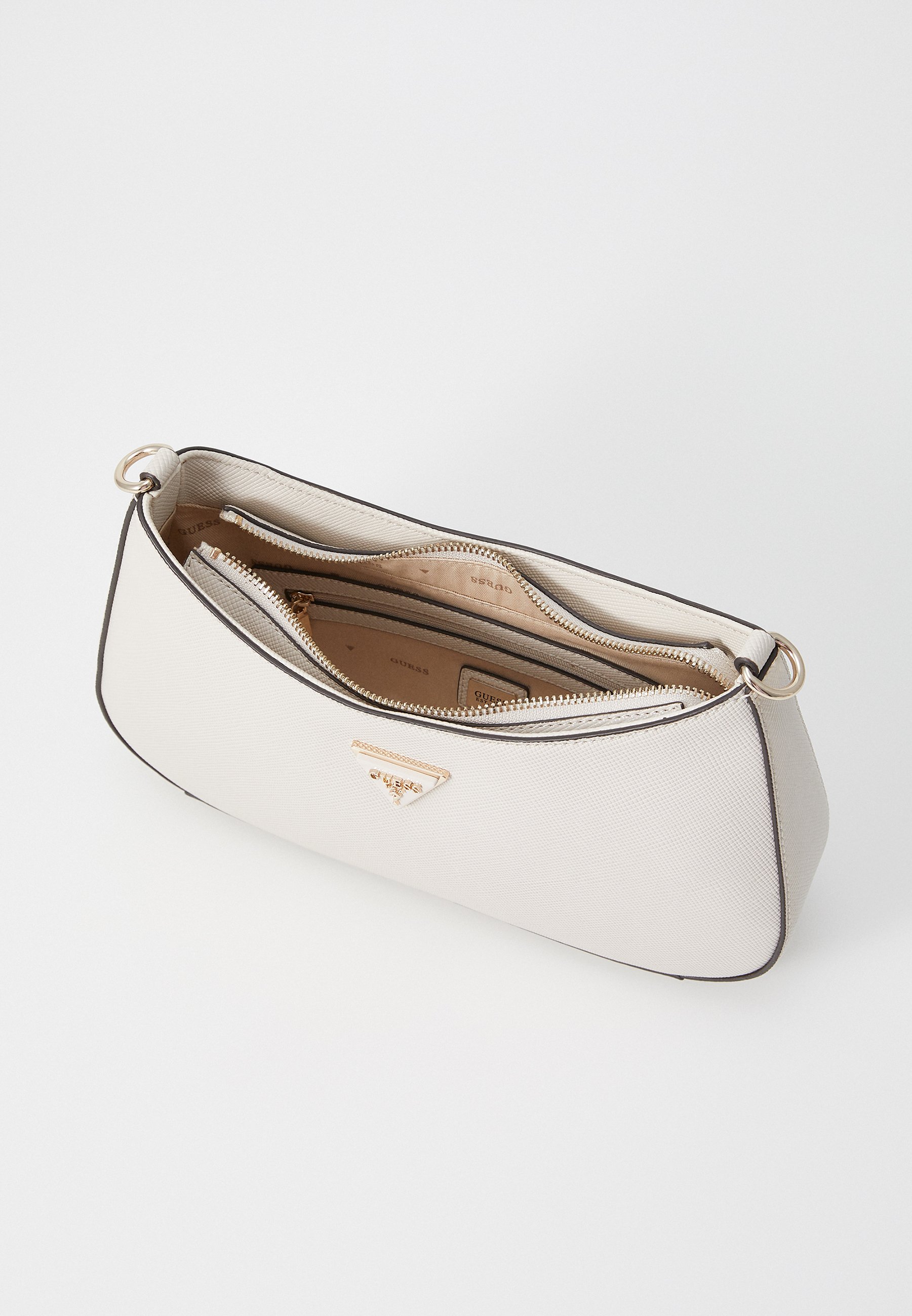 Guess NOELLE TOP ZIP SHOULDER BAG - Geantă de mână - bone/alb