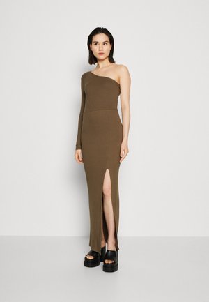 WAL G. PARTY ASH ONE SHOULDER MAXI - Φόρεμα από ζέρσεϊ - khaki green