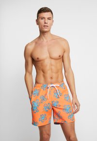 Urban Classics FLORAL SWIM SHORTS - Plaukimo šortai - orange