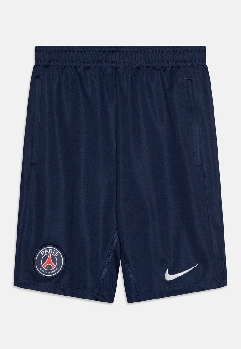 Námornícky modré atletické šortky vyrobené z ľahkého materiálu, s elastickým pásom, bočnými vreckami a vyšívaným logom Paris Saint-Germain.