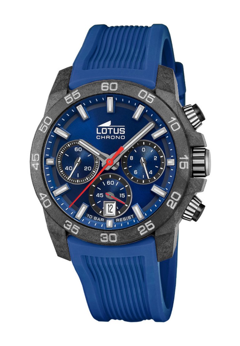 LOTUS Cronografo Chrono Blue - Orologio Uomo In Acciaio E Pelle, Vetro Minerale, 43mm
