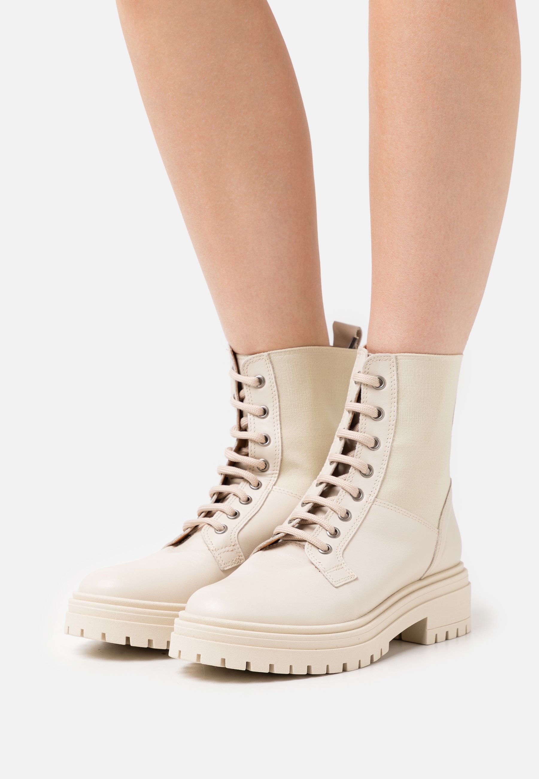 white platform combat boots