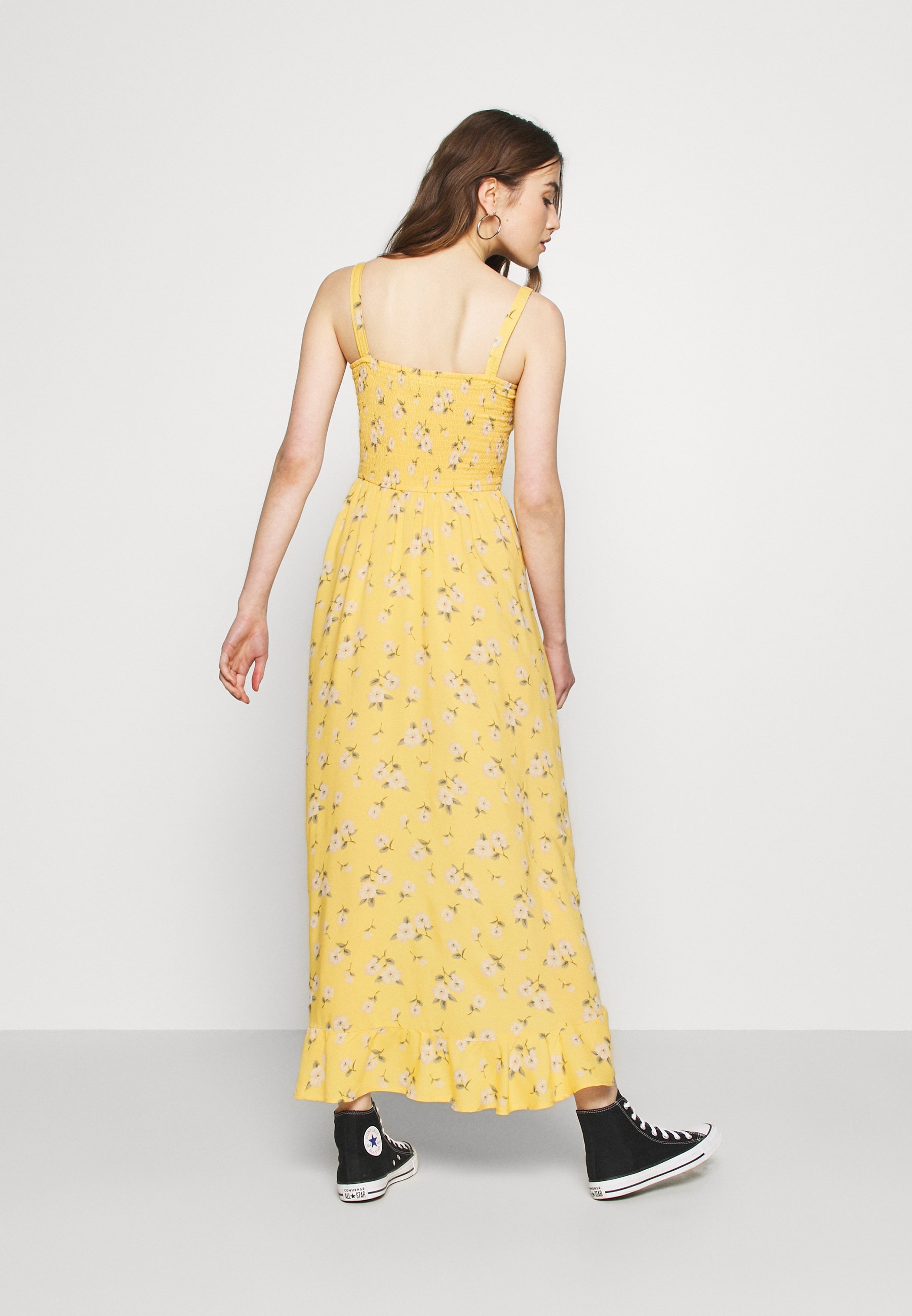 yellow midi dress