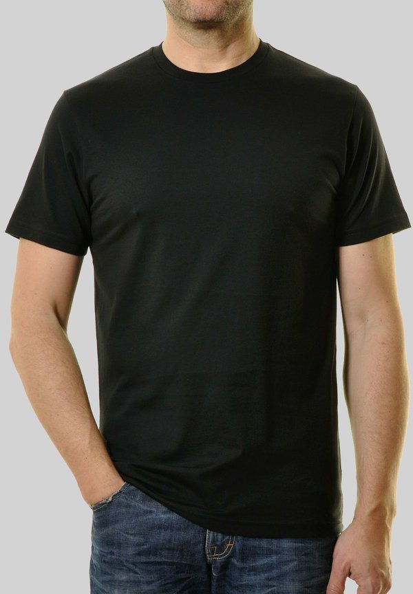 4ER PACK - 1/2 ARM, UNTERHEMD, RUNDHALS - Basic T-shirt - schwarz