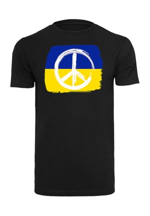 PEACE FLAG BASIC ROUND NECK - T-shirts med print - black