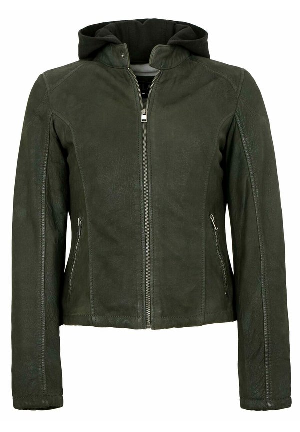 DELEA - Lederjacke - dunkelgrün