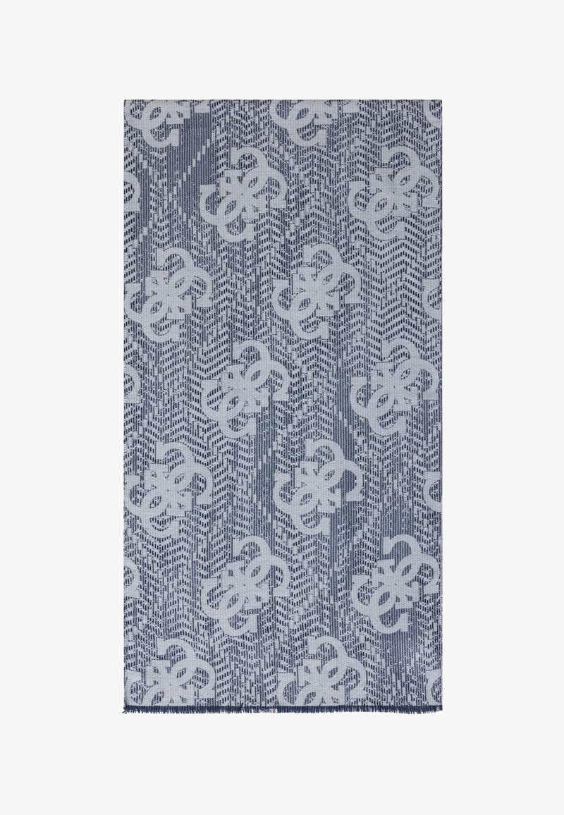 Pravokoten kos blaga s svetlo sivimi abstraktnimi vzorci hobotnice na temno sivi teksturirani podlagi, robovi rahlo raztrgani.