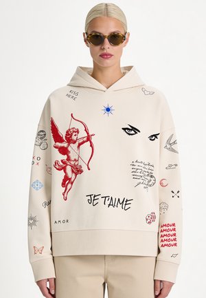 Mira Paris, FLASH TATTOO 2 OVERSIZED BOXY HOODIE UNISEX - Sweat à capuche - off-white