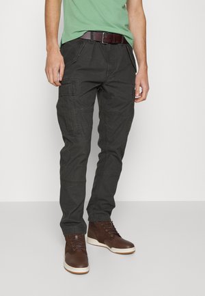 SLIM FIT CAMO CANVAS CARGO PANT - Pantalon cargo - black mask