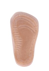 Wkładka w beżowej piance z tekstylną powierzchnią, z teksturowanymi wzorami dla lepszej przyczepności i wsparcia, ergonomiczny kształt dla komfortu.