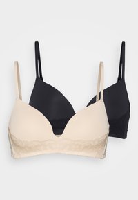 FILI 2 PACK - Triangel BH - beige/black