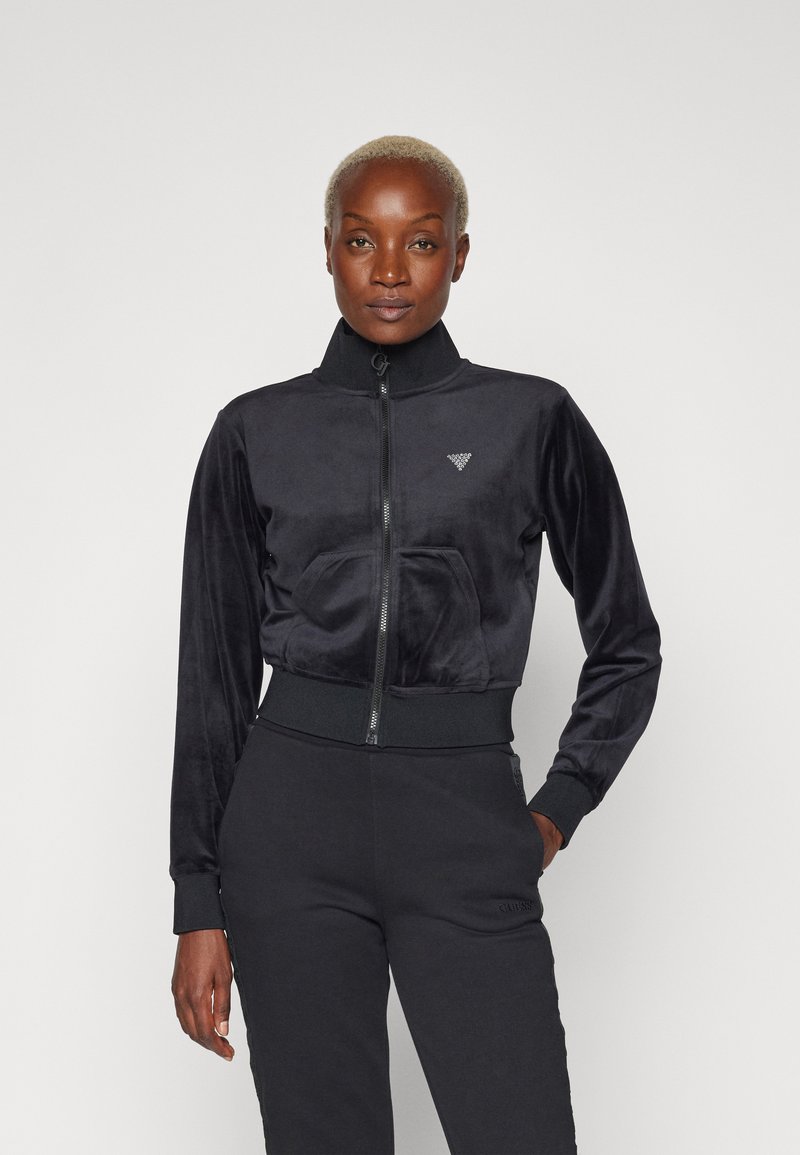Guess COUTURE FULL ZIP  - Jaka ar rāvējslēdzēju - jet black