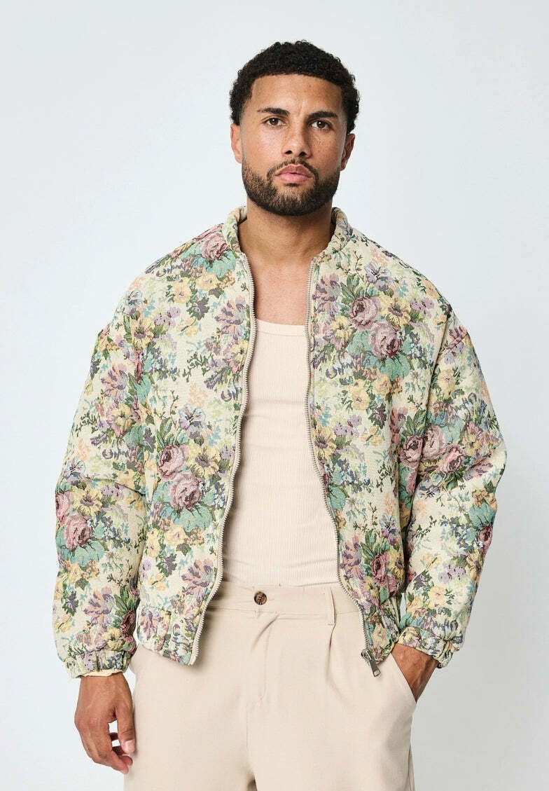 FRILIVIN EFFET FLEURIE - Blouson Bomber - beige