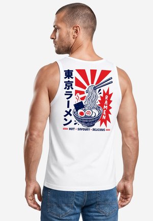 Neverless, TANKTOP HERREN MIT GRAFIK-PRINT - DESIGN ASIA RAMEN - - Top - slim-fit weiß