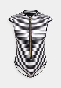 CLUBHOUSE CAP SLEEVE ZIP FRONT ONE PIECE - Baddräkt - black